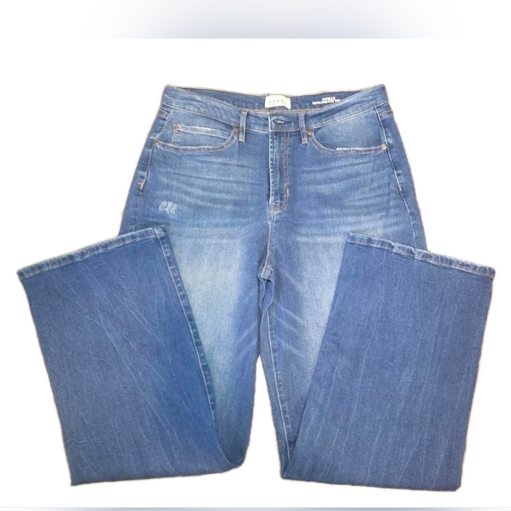 Nicole Miller New York Nomad Super High Rise Wide Leg Jeans Women’s Size 10 Blue